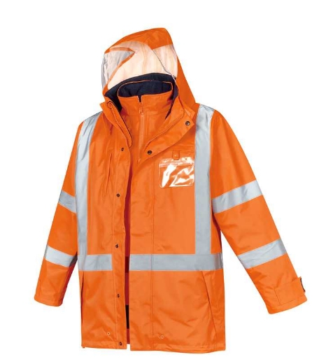 Picture of Syzmik, Mens Hi Vis X Back Taped 4 in 1 Waterproof Jacket